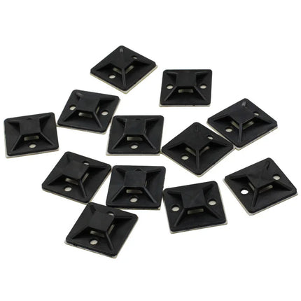 100PCS Cable Tie Base Mount With Glue Wire Removable Self Adhesive Wall Holder Car Fixing Seat Clamps Suction Positioning Sucker