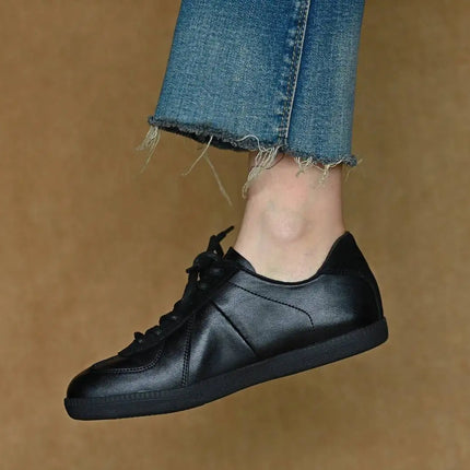 Genuine leather German training shoes Woman flats suede Retro For Women's sneakers Luxury High quality