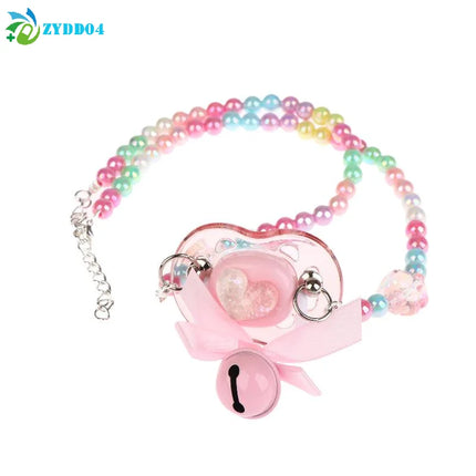●1PCS Sweet Beads Chain Pacifier Gag Collar Couple Toy Soft Silicone Adult Pacifier