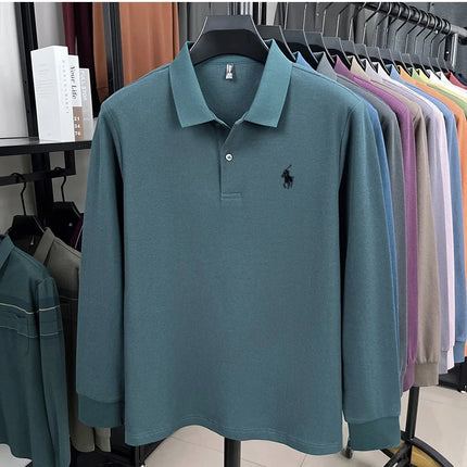 100% cotton fashionable spring autumn new Paul brand embroidered T-shirt men's comfortable skin-friendly long-sleeved polo shirt