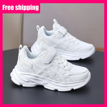 Children Sports Shoes Classic White Casual Running Shoes Spring Autumn New Breathable Mesh Thick Soled Non Slip Kids Sneakers