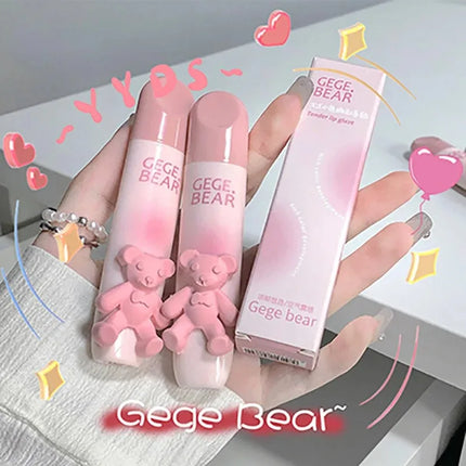 6 Color Girl's Velvet Matte Lipstick Blush Waterproof Long Lasting Cute Bear Lipgloss Non-Stick Cup Makeup Lip Tint Mud Cosmetic