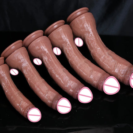 Yellow White Black Realistic Thick Huge Dildo Soft Anal Plug Masturbators Penis Adults Sex Toy for Women Suction Cup Big Dick