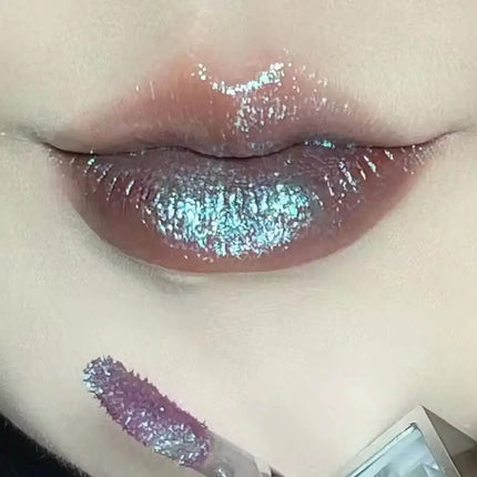 Girlcult Black Shimmer Lipgloss Pearlescent Chameleon Glitter Lip Tint Lip-Plumping High Shine Moisturizing Lipstick 3.5g
