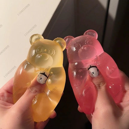 Colorful Gummy Bear Fudge Squeeze Toy Jelly Bean Gummy Candy Fidget Hand Relax Toy Anti-Stress Release for All Ages