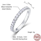 925 14K White gold / 2mm Moissanite Ring / 5