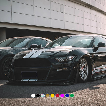 Car Stickers 6pcs Kit, Full Body Vinyl Decals, Racing Stripe Design for Roof Hood Door Exterior Car Modification (Multicolor)
