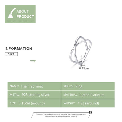 BAMOER 14K Gold Plated X Ring Dainty Minimalist 925 Sterling Silver Cross Ring for Women Promise Jewelry 2 Colors SCR543