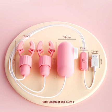 Sucking Vibrating Nipple Clamps Tongue Vibrator Labia Clitoris Clamps Stimulating Massager For Women Breast Massage Masturbator