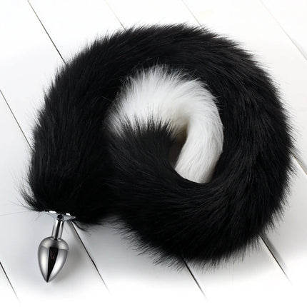 78cm Red Long Fox Tail Anal Plug Metal Butt Plug Prostate Massager Erotic Cosplay Accessories Adult Novelty Sex Toys For Couples