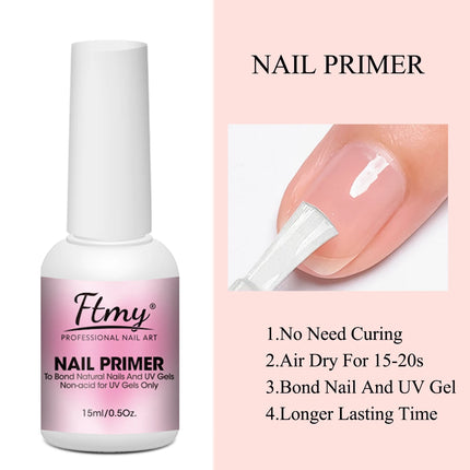 5pcs/set Nail Prep Dehydrator And Acid-Free Primer Gel Base Top Coat Set With Nail Cuticle Oil, Dehydrator For Acrylic And Gel N