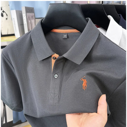 Luxury brand, 100% cotton, short sleeve polo shirt, new summer trend, Paul pony embroidery, T-shirt, business, golf, casual men's wear