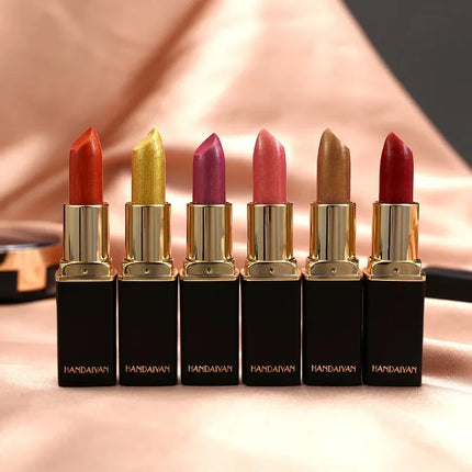 HANDAIYAN Temperature Changing Lipstick Nine Color Lipstick Mermaid Ji Shiny Metal Pearl Gilt Color Changing Lipstick