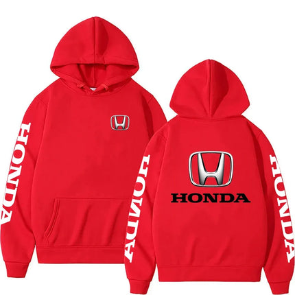 New Autumn/Winter Honda Racing Men's Black Hoodie, Stylish Men's Sweatshirt, Sporty Women's Street Style Pullover