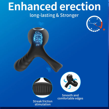 App Control Vibrator Penis Perineum for Men Silicone Cock Rings Testicle Trainer Scrotum Stimulator Massager Cockring Adult Toy