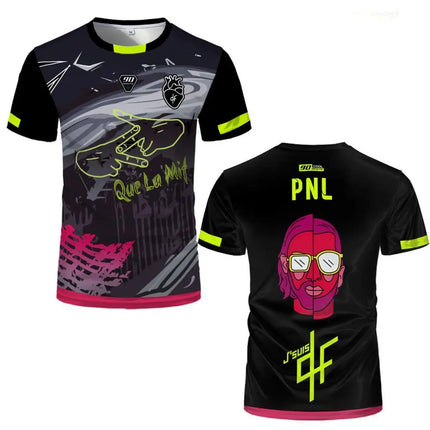 90 Minute PNL J'suis QLF Printed Jersey Men's and Women's Youth Short Sleeve Football Training T-Shirt Adult Children's Clothing