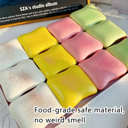 Slow Rising Toast Bread Squishy Toy Multi-color Soft Squeeze Toy Stress Relief Hand Fidget Toy Cute Decompression Gift