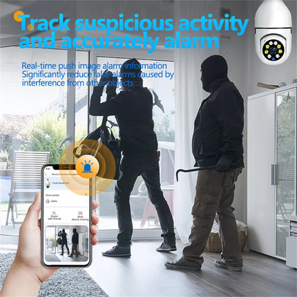 8MP E27 Bulb Wifi Surveillance Camera 10X Digital Zoom AI Humanoid Detection Color Night Vision Wireless Cameras Baby Monitor
