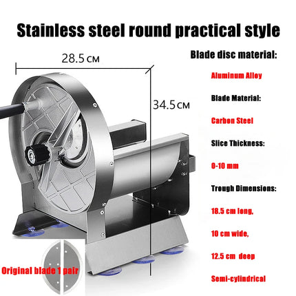 Manual Home Stainless Slicer Commercial Ultrathin Chip Machine Fruit Cutting Machine Lemon Slicer Kitchen Sausage Cabbage Slicer