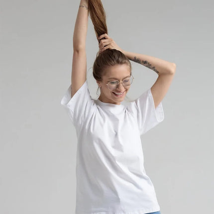 Botvotee 21 Colors Ins Fashion Summer Oversized Basic Solid T-Shirts for Women 100% Cotton White Black Pink T-shirt Casual Tops