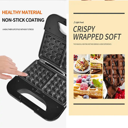 Household Multi-Functional 7-In-1 Waffle Maker Not Stick To Baking Plates Thin, Pancakes, Sandwiches, Donuts Grilled Meat