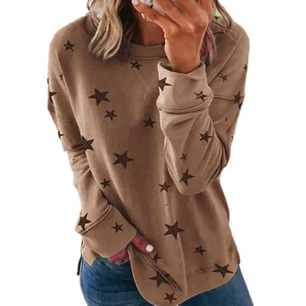 2025 Autumn Winter New Women's Sweatshirt Loose Oversized Long-Sleeved T-Shirt Printed Tops for Woman