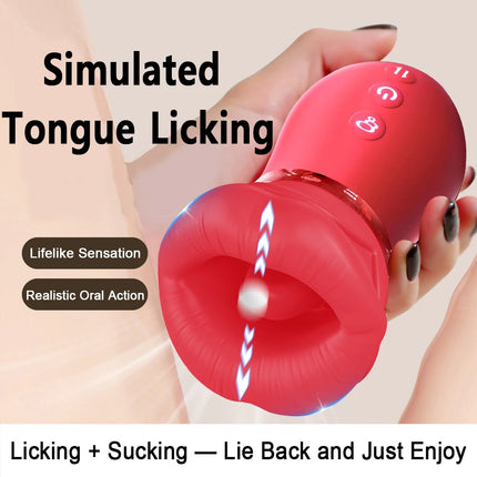 APP Bluetooth Control Mouth Vibrator Female Tongue Licking Breast Sucking Cunnilingus Flirting Vibrator Second Tide Masturbator