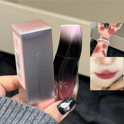 QIBEST 1PC Sexy Red Women's Lipstick Long Lasting Waterproof Liquid Lipstick Matte Lip Mud Non-Stick Cup Lip Gloss Tint Makeup