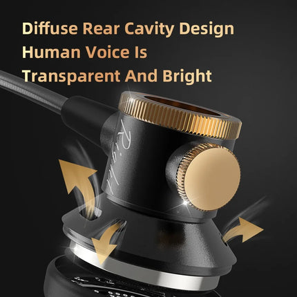 D08 Metal HiFi 3.5mm/Type-C In Ear Headphones Flat Head Earphone With Mic Wired Clear Sound Bass Headsets For Sports Music Gamer