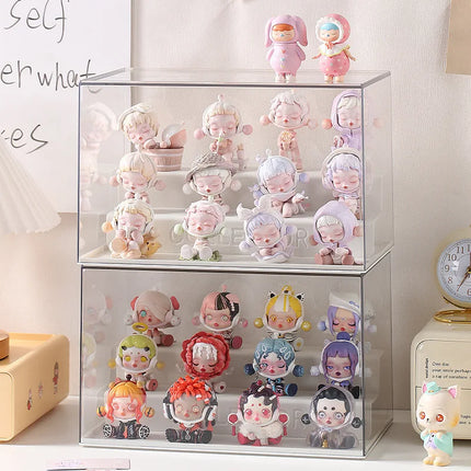 Acrylic transparent dust-proof Le Master's ornament display cabinet, milk oil wind blind box storage box, Bubble Mart organizati