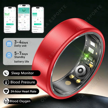 New Blood Pressure Sleep Health Monitor Smart Ring Sport Remote Camera smartring IP68 Waterproof Care for family Rings Men Women