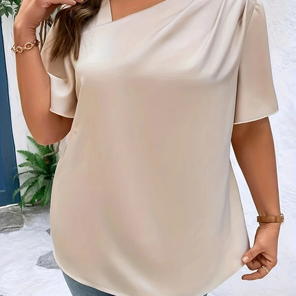 Plus SizeTemperament Blouse Casual Loose Woman Shirt Elegant Short Sleeve Blouse Weekday