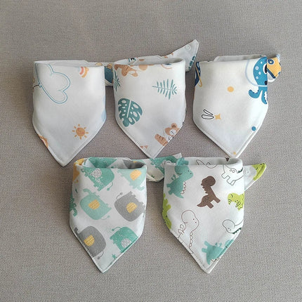 New 5 Pieces/Lot Baby Bib Newborn Feeding Burp Cloth Cotton Kids Triangle Scarf Teething Saliva Towel Soft Bandana Bibs