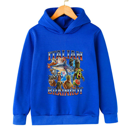 Italian Brainrot Tralala Children's Hooded Sweatshirt Autumn and Winter Warm Character Boys Girls Warm Sweatshirt Fun Clother