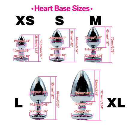 Metal Anal Plug Heart Crystal Beginner To Expert 5 Size Butt Plug Adult Toy Tail Female/Male Dildos Sex Toys Couples Adults Game