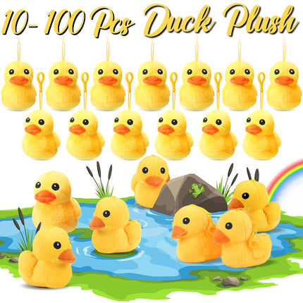 12/24PCS Stuffed Duck Plush Yellow Stuffed Animal 4 Inches Plush Soft Toy Small Duck for Boys and Girls Room Sofa Birthday