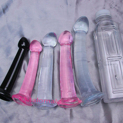 Cheap TPE Transparent Anal Plug Jelly Dildo 4Sizes Suction Cup Cock Vaginal Masturbation Soft Small Penis Women Man Sex Toys