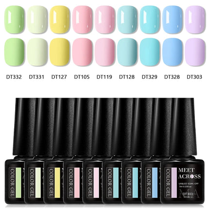 9pcs Macaron Color Gel Nail Polish Set HEMA TPO FREE Semi Permanent Soak Off UV Gel Varnish For Spring Summer Nail Supplies DIY