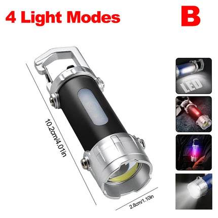 Portable MINI LED COB Handheld Flashlights High Brightness Keychain Work Lamp Emergency Work Lamp For Outdoor Camping Walking