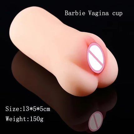 Realistic 3-IN-1 Male Masturbator - Deep Throat + Artificial Pussy + Rubber Vagina, Oral Blowjob Adult Sex Toy