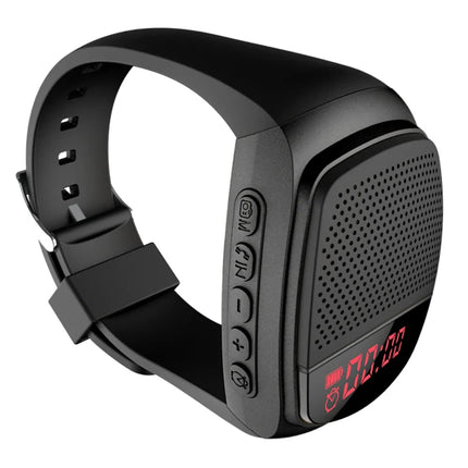 New U6 Wrist Watch Bluetooth Speaker With FM Radio Portable Outdoor Sports Running Wearable Mini Speaker Wireless Subwoofer