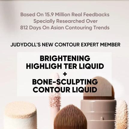 Judydoll Liquid Contouring Highlighter Facial Contour High Gloss Grey Brown Matte Nose Shadow Cream Brighten Face Bronzer Makeup