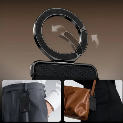 Ultra-Thin Magnetic Phone Holder with Multi-Functional Wallet Portable Double-sided Magnetic Stand with Anti-lost Hook and Strap