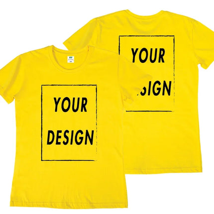 EU Size Custom Team T-shirt for Women, Add Your Own Design in Front and Back, Print and Text, High-quality T-shirt for Men