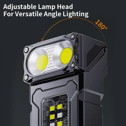 Mini USB Rechargeable LED Flashlight - Portable Super Bright Torch with Tail Magnet, Side COB Emergency Light & Camping Lantern