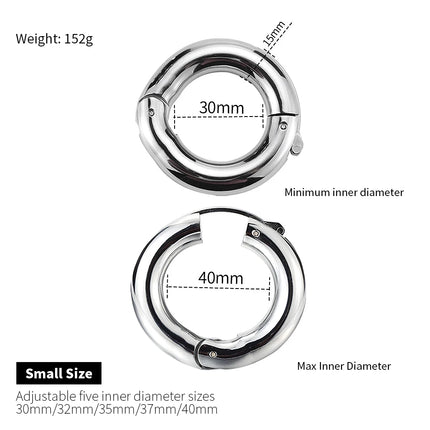 Runyu Metal Sperm Locking Ring Adjustable Weight-Bearing Ring Exercise Ejaculation Delay Scrotal Restraint Adult Cock Supplies