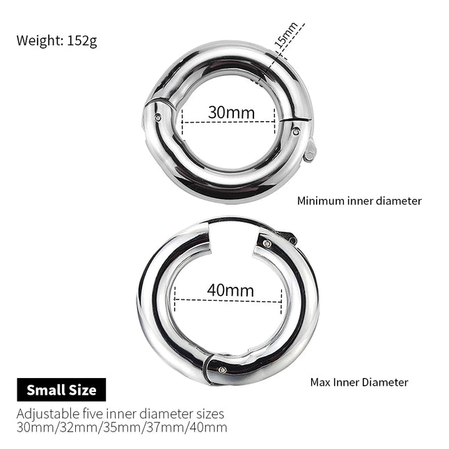 Runyu Metal Sperm Locking Ring, Adjustable Weight-Bearing Ring, Exercise Ejaculation Delay, Scrotal Restraint, Adult Cock Supplies