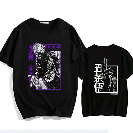 Jujutsu Kaisen Satoru Gojo Unisex Pure Cotton T-shirt 2026 Summer Anime Print Loose Casual Parent-child Short Sleeved Top