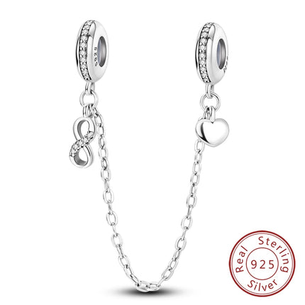 Original 925 Sterling Silver Charm Beads Love Heart Family Charms Pendant Fit Bracelet Charm Women DIY Jewelry Gift
