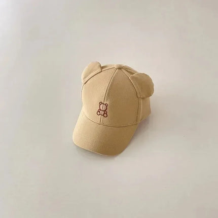 Cartoon Bear Embroidery Kids Baseball Cap Soft Brim Sun Hat for Boys Girls 2-8Y Unisex Children's Fashion Adjustable Buckle‌ ‌